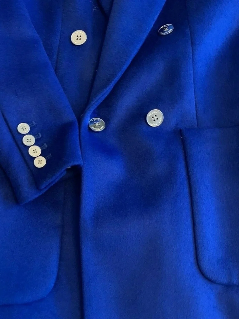 Michael Kors Wool Blend Royal Blue Officers Coat